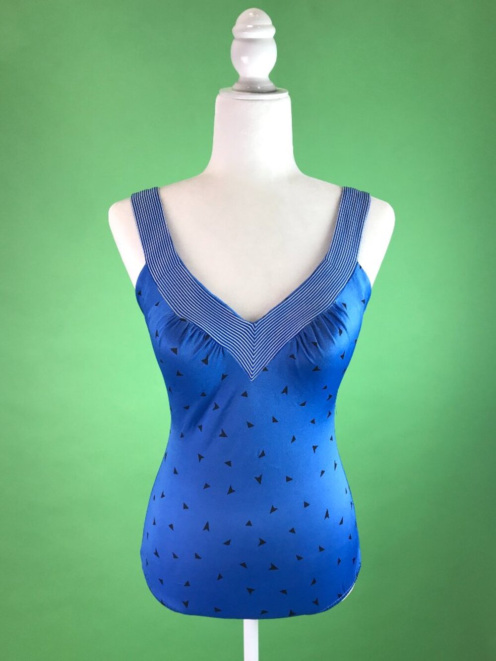 Vintage Maxine of Hollywood Blue Pin Up Girl Swimsuit Size Small
